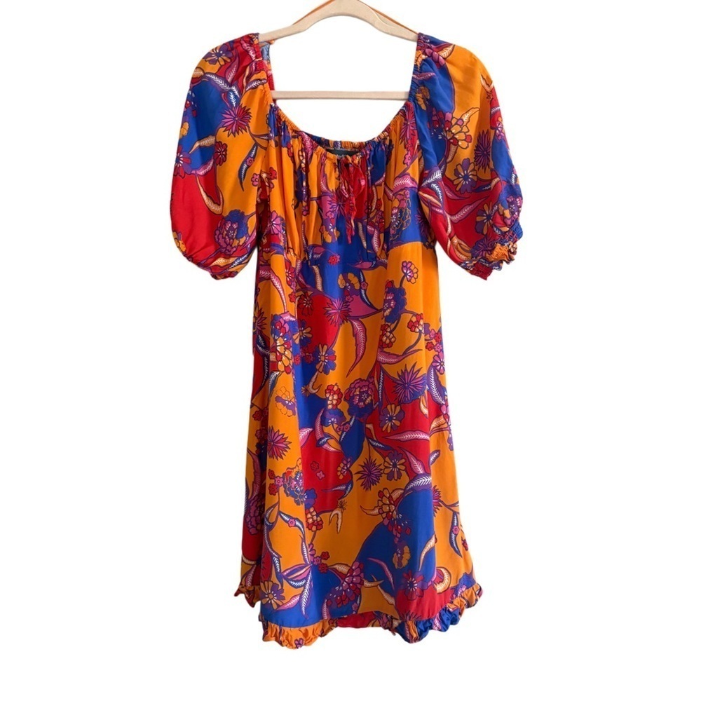 ModCloth Taking a Tropical Swirl Colorful Babydoll Boho Retro Dress
